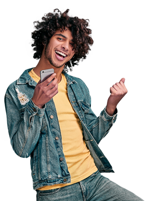 Happy person shopping